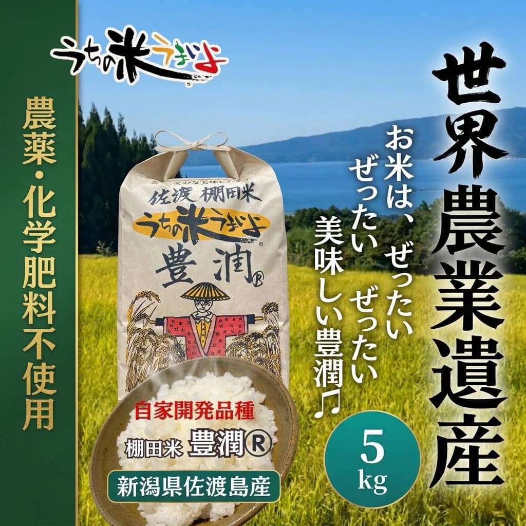 5kg　新潟県佐渡島産棚田米〜豊潤®2025年度産